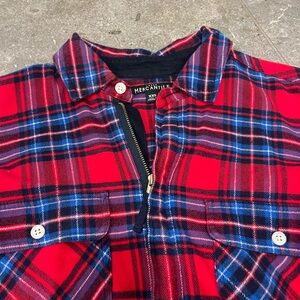 J. Crew Factory Red and Blue Plaid Button Down Shirt
